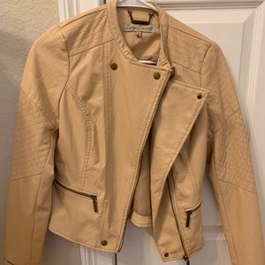 Beige leather jacket